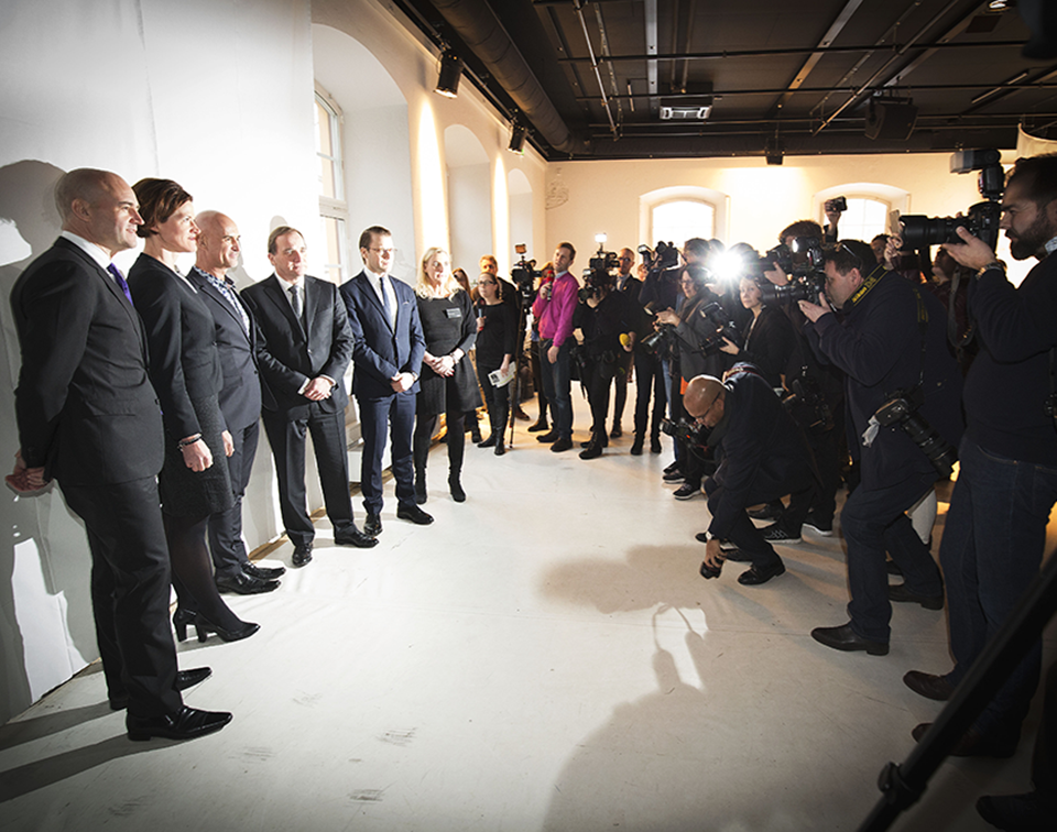 Fredrik Reinfeldt, Anna Kinberg Batra, Micael Bindefeld, Stefan Löfven och H.K.H. Prins Daniel